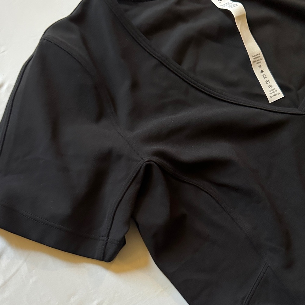 lululemon Black V-Neck Short Sleeve crop Top 6 - Picture 3 of 6